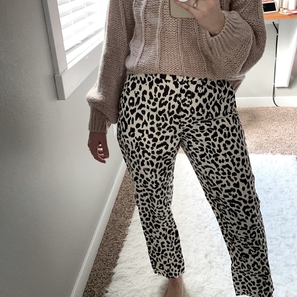 5/$15 J.crew leopard linen high rise pants - Picture 11 of 13